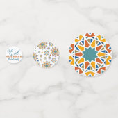 Elegant Eid Mubarak Kalligrafie Maan Sterren Confetti (Achterkanten)