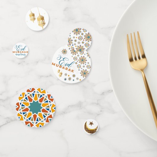 Elegant Eid Mubarak Kalligrafie Maan Sterren Confetti (Groep)