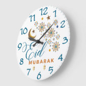 Elegant Eid Mubarak Kalligrafie Maan Sterren Grote Klok (Hoek)