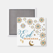 Elegant Eid Mubarak Kalligrafie Maan Sterren Islam Magneet (Voorkant / Achterkant)