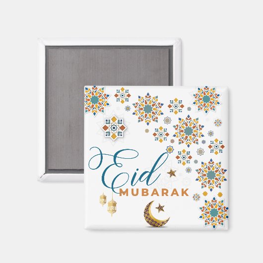 Elegant Eid Mubarak Kalligrafie Maan Sterren Islam Magneet (Voorkant / Achterkant)