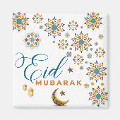 Elegant Eid Mubarak Kalligrafie Maan Sterren Islam Magneet (Voorkant)