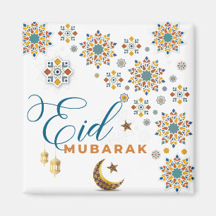 Elegant Eid Mubarak Kalligrafie Maan Sterren Islam Magneet