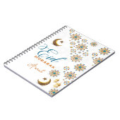 Elegant Eid Mubarak Kalligrafie Maan Sterren Notitieboek (Linkerzijde)