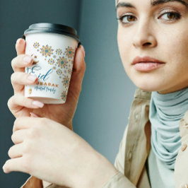 Elegant Eid Mubarak Kalligrafie Maan Sterren Papieren Bekers