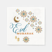 Elegant Eid Mubarak Kalligrafie Maan Sterren Servet (Voorkant)