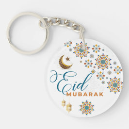 Elegant Eid Mubarak Kalligrafie Maan Sterren Sleutelhanger