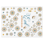Elegant Eid Mubarak Kalligrafie Maan Sterren Tafelkleed (Voorkant (Horizontaal))