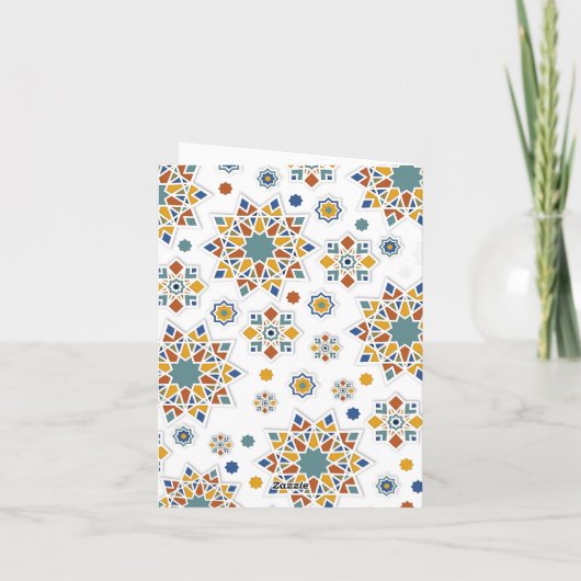 Elegant Eid Mubarak Maan Sterren Bedankkaart (Achterkant)