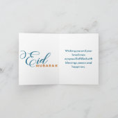 Elegant Eid Mubarak Maan Sterren Bedankkaart (Binnen)