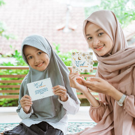 Elegant Eid Mubarak Maan Sterren Feestdagenkaart