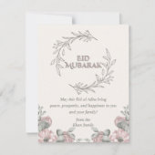 Elegant Eid ul Adha Kaart met Floral Design (Voorkant)