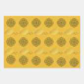 Elegant Eid Wrapping Paper_Mandala_Gold_Black Inpakpapier Vel (Voorkant)