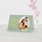 Elegant Eieren met aangepaste foto en naam "Happy  Folie Wenskaart (Orchidee)