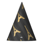 Elegant Eiffel Tower France Yellow Black Vertical Feesthoedjes (Links)