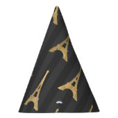 Elegant Eiffel Tower France Yellow Black Vertical Feesthoedjes (Rechts)