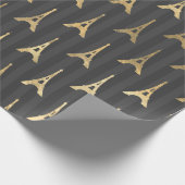 Elegant Eiffel Tower Frankrijk Geel zwart - Vertic Cadeaupapier (Hoek)