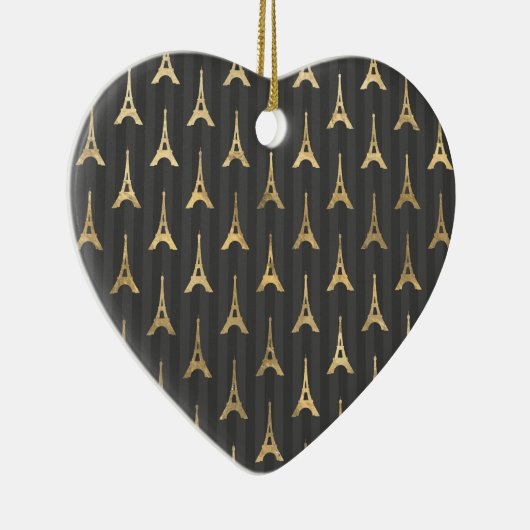 Elegant Eiffel Tower Frankrijk Geel zwart - Vertic Keramisch Ornament (Rechts)