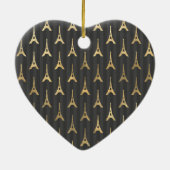 Elegant Eiffel Tower Frankrijk Geel zwart - Vertic Keramisch Ornament (Achterkant)