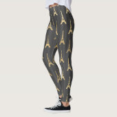 Elegant Eiffel Tower Frankrijk Geel zwart - Vertic Leggings (Links)