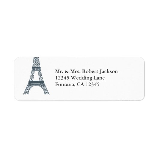 Elegant Eiffel Tower Label (Voorkant)