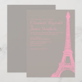 Elegant Eiffel Tower Wedding Invitations Kaart (Voorkant / Achterkant)