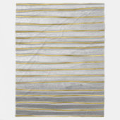 Elegant eigentijdse goud- en grijze toon-stripes fleece deken (Voorkant)