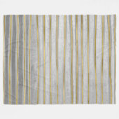 Elegant eigentijdse goud- en grijze toon-stripes fleece deken (Voorkant (Horizontaal))