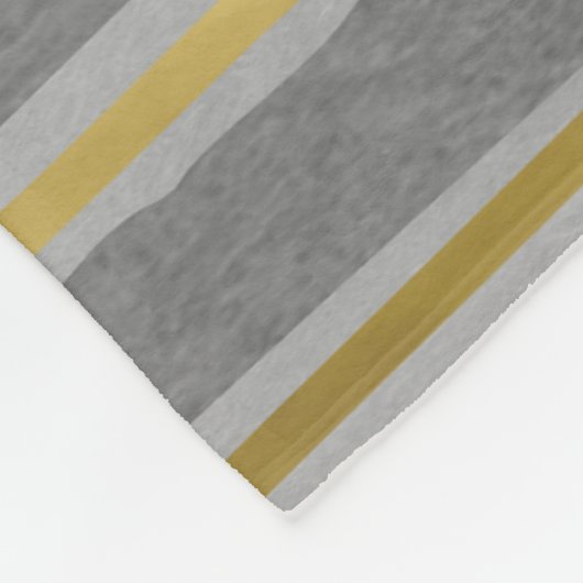 Elegant eigentijdse goud- en grijze toon-stripes fleece deken (Hoek)