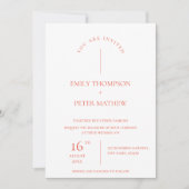 Elegant eigentijdse terracotta minimalistische bru kaart (Voorkant)