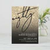 Elegant Eighty Goud 80ste Verjaardagsfeest Kaart (Staand voorkant)