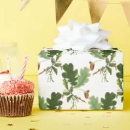 Elegant eikenblad en eikel cadeaupapier