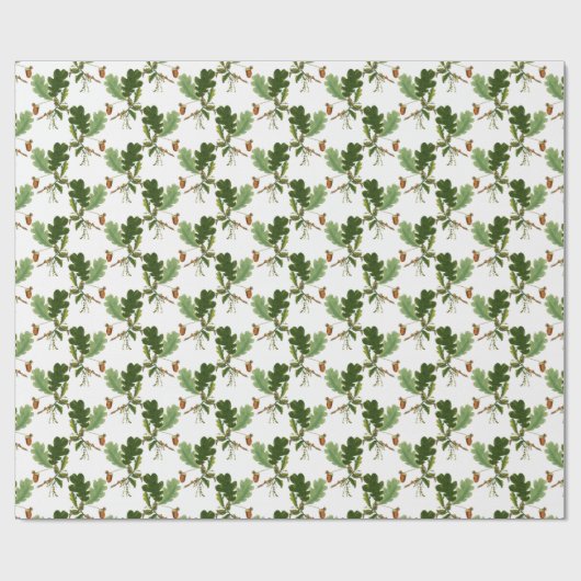 Elegant eikenblad en eikel cadeaupapier (Vlak)