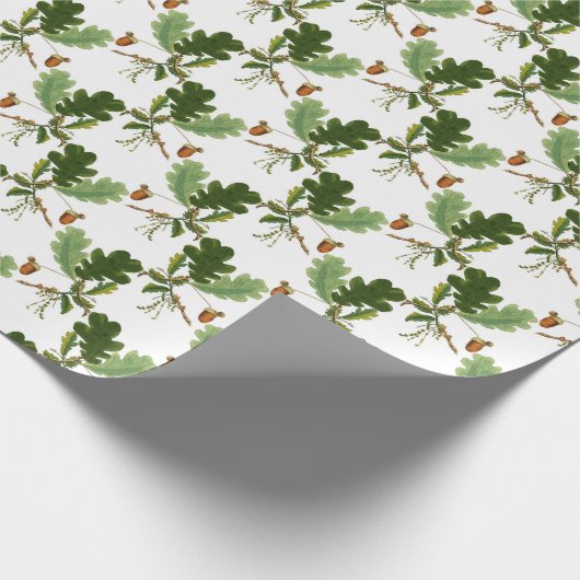 Elegant eikenblad en eikel cadeaupapier (Hoek)