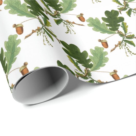 Elegant eikenblad en eikel cadeaupapier (Rol Hoek)