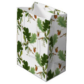 Elegant eikenblad en eikel medium cadeauzakje (Achterkant Gekanteld)