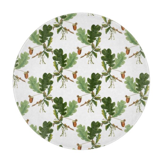 Elegant eikenblad en eikel snijplank (Voorkant)