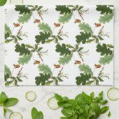 Elegant eikenblad en eikel theedoek (Gevouwen)