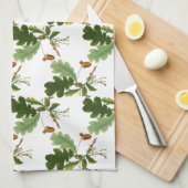 Elegant eikenblad en eikel theedoek (Quarter Fold)