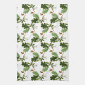 Elegant eikenblad en eikel theedoek (Verticaal)