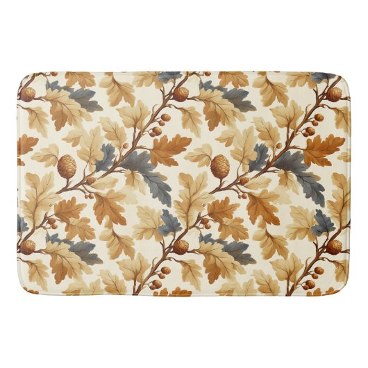 Elegant eikenblad & Pinecone Herfst Pattern Badmat (Voorkant)