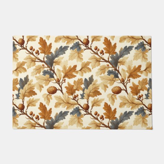 Elegant eikenblad & Pinecone Herfst Pattern Deurmat (Voorkant)