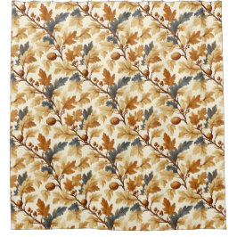 Elegant eikenblad & Pinecone Herfst Pattern Douchegordijn