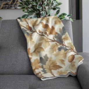 Elegant eikenblad & Pinecone Herfst Pattern Fleece Deken