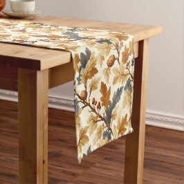 Elegant eikenblad & Pinecone Herfst Pattern Korte Tafelloper