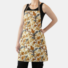 Elegant eikenblad & Pinecone Herfst Pattern Schort