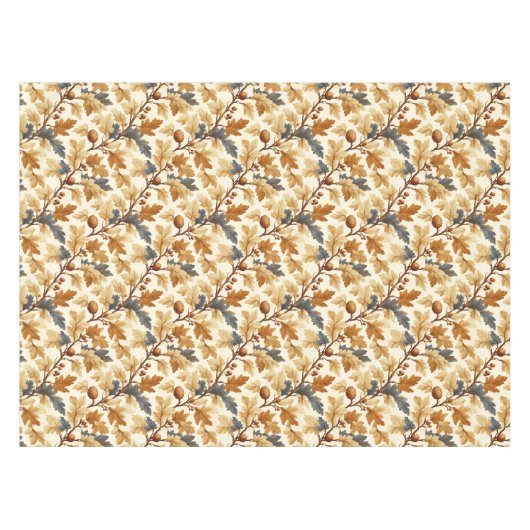 Elegant eikenblad & Pinecone Herfst Pattern Tafelkleed (Voorkant (Horizontaal))