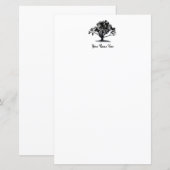 Elegant eikenboominkt Tekenmonogram (Voorkant / Achterkant)