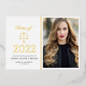 elegant ein afstudeerfeest folie uitnodiging (Voorkant)