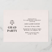 elegant ein afstudeerfeest folie uitnodiging (Achterkant)